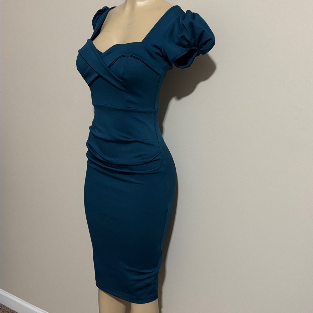 Elegant Teal Dress size XS - Picture 3 of 7